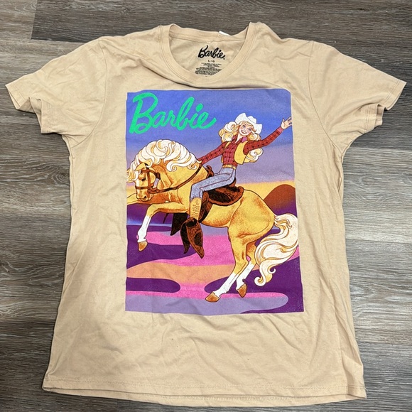 Barbie Tops - NWT Barbie official cowgirl barbie short sleeve t-shirt tan unisex L